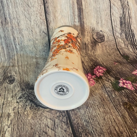 Teavana Dining Teavana Orange Cherry Blossom Porcelain Tumbler